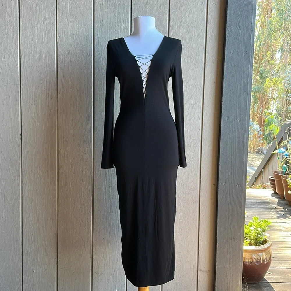 Alexander Wang Lace Up Midi Dress NWT - Picture 9 of 13